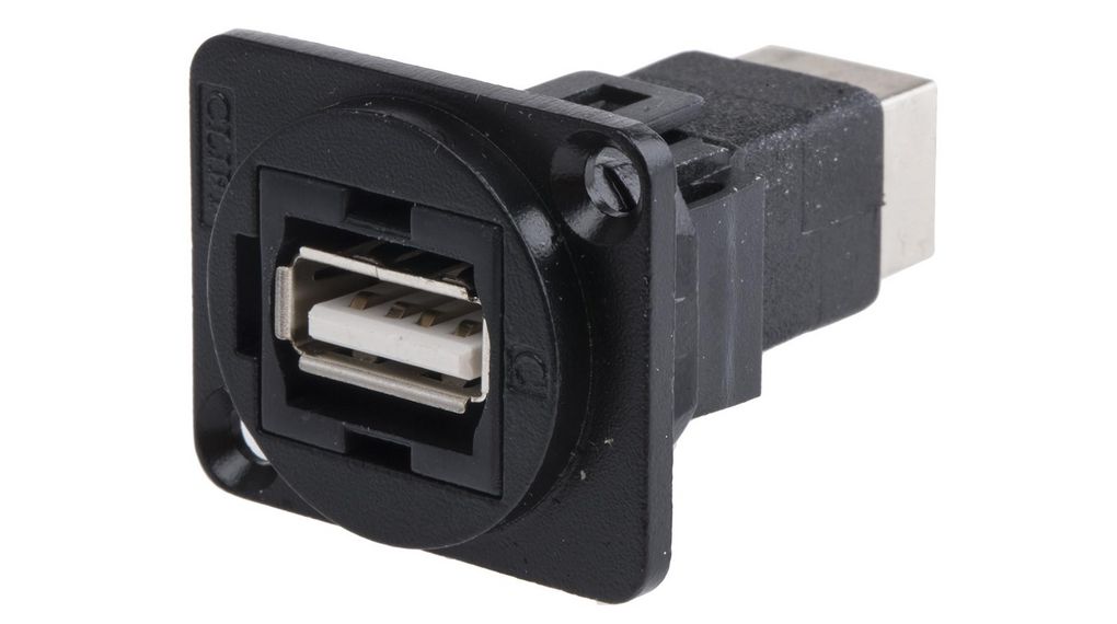 Złącze USB, Gniazdo, USB-A do USB-B 2.0, Prosty, Pozycje -